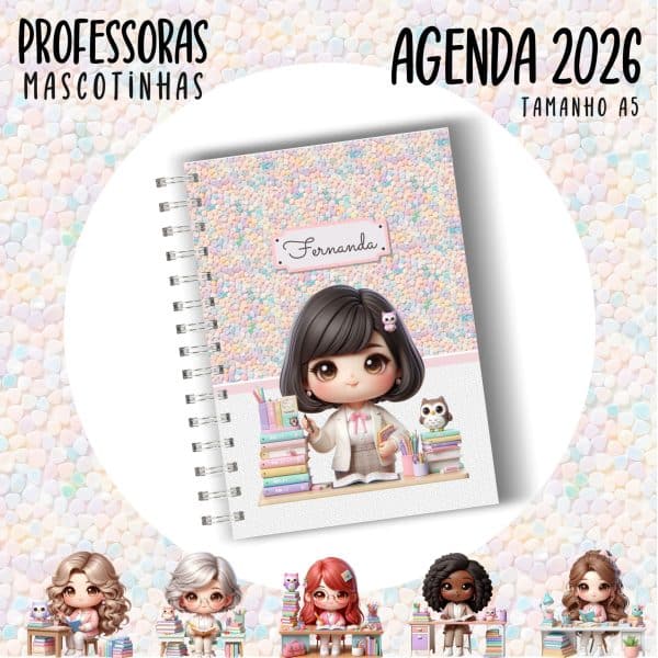 AGENDA 2026 - PROFESSORA ESCOLHA A MASCOTINHA - Imagem 1