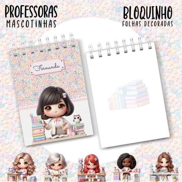 Bloquinho A6 - PROFESSORA ESCOLHA A MASCOTINHA - Imagem 1