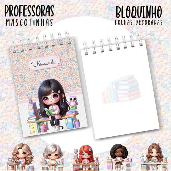 Bloquinho A6 - PROFESSORA ESCOLHA A MASCOTINHA - Imagem 2