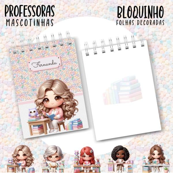 Bloquinho A6 - PROFESSORA ESCOLHA A MASCOTINHA - Imagem 3