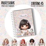 Caderno A5 - PROFESSORA ESCOLHA A MASCOTINHA