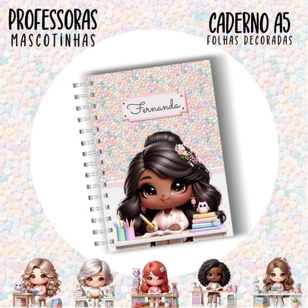 Caderno A5 - PROFESSORA ESCOLHA A MASCOTINHA - Imagem 6