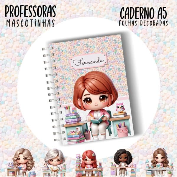 Caderno A5 - PROFESSORA ESCOLHA A MASCOTINHA - Imagem 8