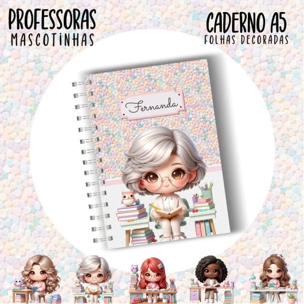 Caderno A5 - PROFESSORA ESCOLHA A MASCOTINHA - Imagem 9