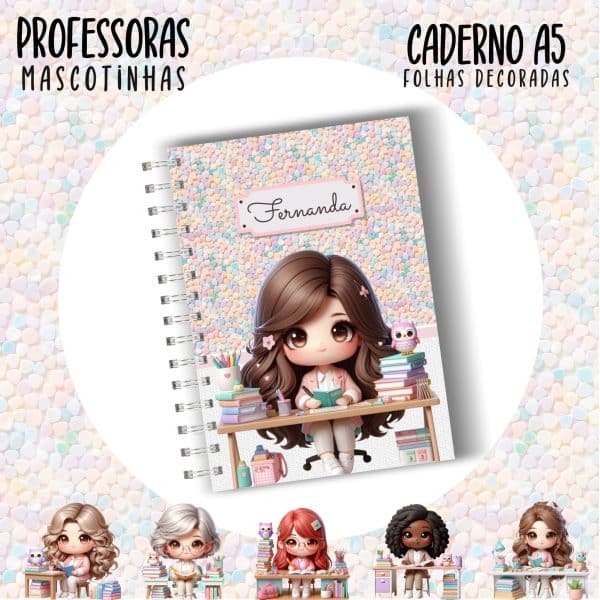 Caderno A5 - PROFESSORA ESCOLHA A MASCOTINHA - Imagem 12