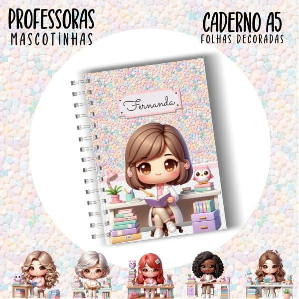 Caderno A5 - PROFESSORA ESCOLHA A MASCOTINHA - Imagem 14