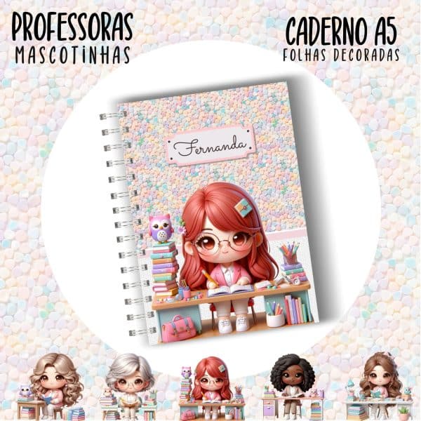 Caderno A5 - PROFESSORA ESCOLHA A MASCOTINHA - Imagem 15