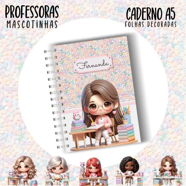 Caderno A5 - PROFESSORA ESCOLHA A MASCOTINHA - Imagem 16