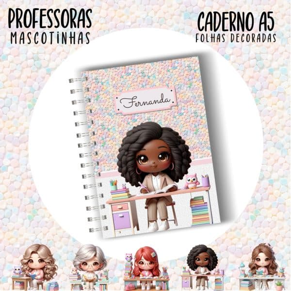Caderno A5 - PROFESSORA ESCOLHA A MASCOTINHA - Imagem 17