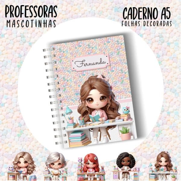 Caderno A5 - PROFESSORA ESCOLHA A MASCOTINHA - Imagem 19