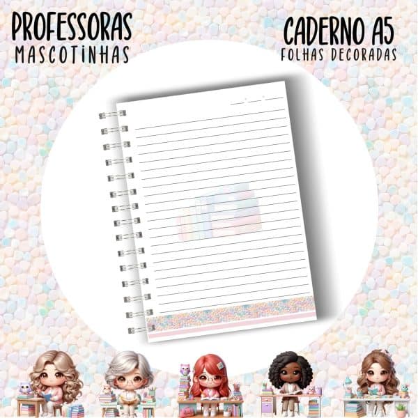 Caderno A5 - PROFESSORA ESCOLHA A MASCOTINHA - Imagem 2