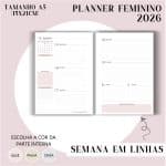 Fichário/Planner Feminino 2026 - Visão Semanal em LINHAS - Imagem 3