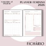 Fichário/Planner Feminino 2026 - Visão Semanal em LINHAS - Imagem 14