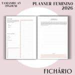 Fichário/Planner Feminino 2026 - Visão Semanal em LINHAS - Imagem 12