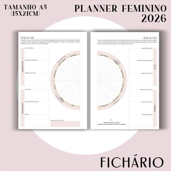Fichário/Planner Feminino 2026 - Visão Semanal em LINHAS - Imagem 10