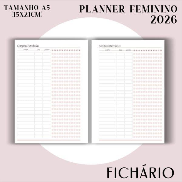Fichário/Planner Feminino 2026 - Visão Semanal em LINHAS - Imagem 6