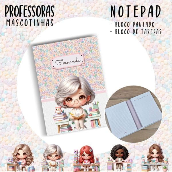 Notepad Pocket - PROFESSORA ESCOLHA A MASCOTINHA - Imagem 11