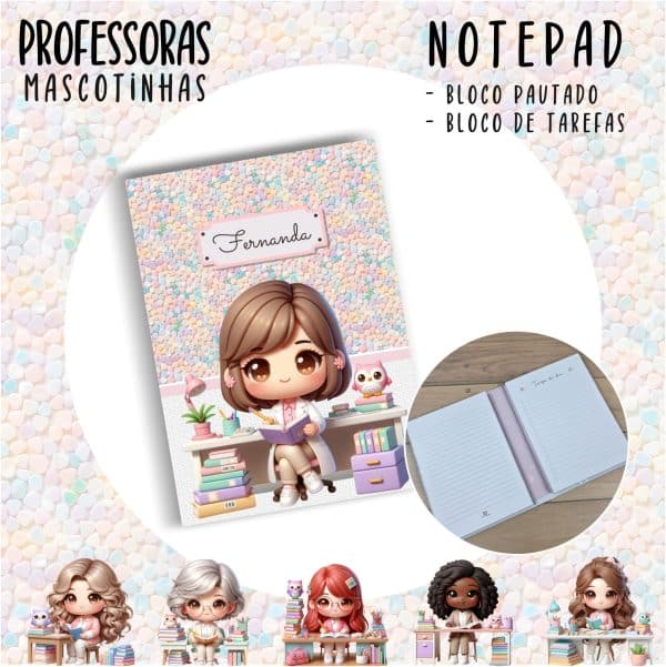 Notepad Pocket - PROFESSORA ESCOLHA A MASCOTINHA - Imagem 16