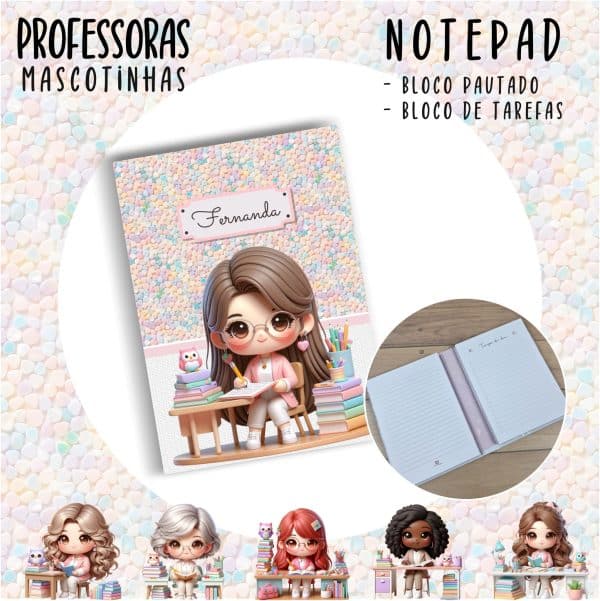 Notepad Pocket - PROFESSORA ESCOLHA A MASCOTINHA - Imagem 18