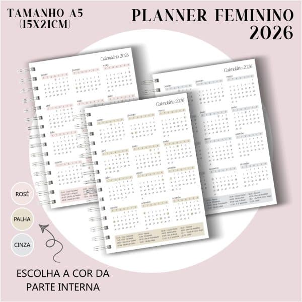 Planner Feminino 2026 - Visão Semanal em BOX - Imagem 2