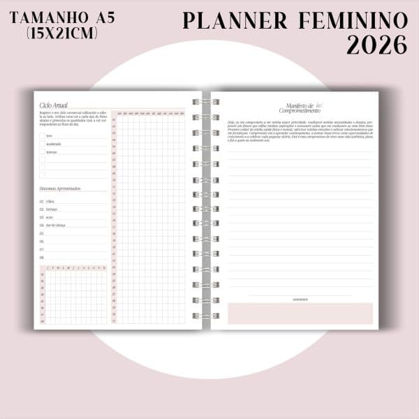 Planner Feminino 2026 - Visão Semanal em BOX - Imagem 12