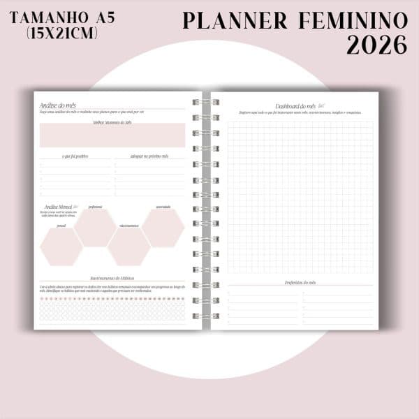 Planner Feminino 2026 - Visão Semanal em BOX - Imagem 11