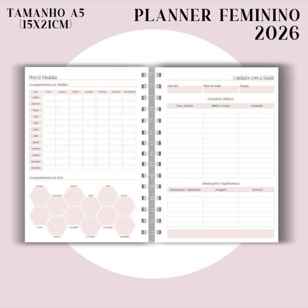 Planner Feminino 2026 - Visão Semanal em BOX - Imagem 7