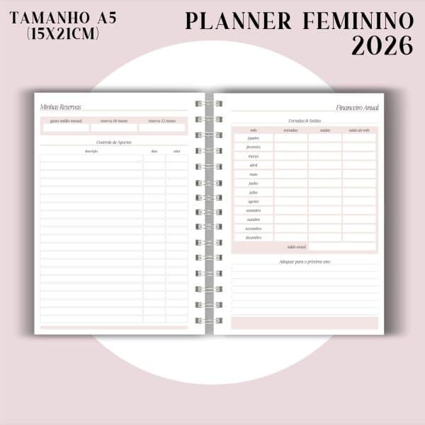 Planner Feminino 2026 - Visão Semanal em BOX - Imagem 5
