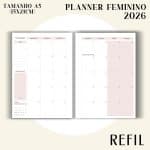 Refil para Fichário A5 - Planner Feminino 2026 - Visão Semanal em LINHAS - Imagem 9