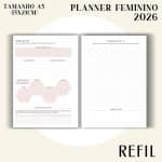 Refil para Fichário A5 - Planner Feminino 2026 - Visão Semanal em LINHAS - Imagem 7