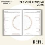 Refil para Fichário A5 - Planner Feminino 2026 - Visão Semanal em LINHAS - Imagem 4