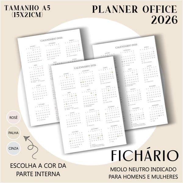 Fichário/Planner Office 2026 - Visão Semanal em BOX - Imagem 2