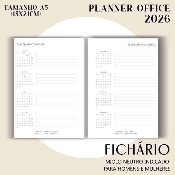 Fichário/Planner Office 2026 - Visão Semanal em BOX - Imagem 4