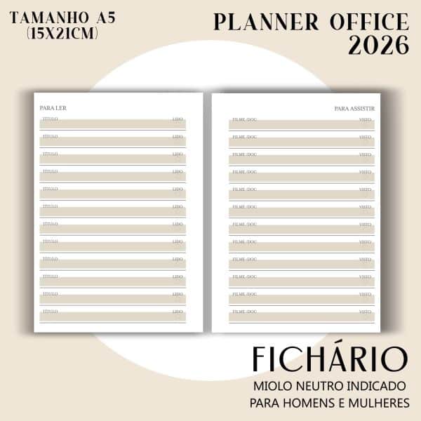 Fichário/Planner Office 2026 - Visão Semanal em BOX - Imagem 6