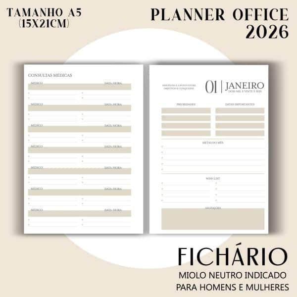 Fichário/Planner Office 2026 - Visão Semanal em BOX - Imagem 7