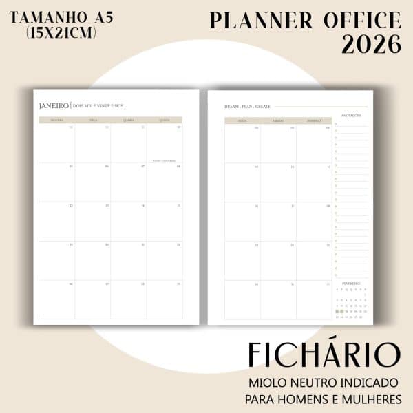 Fichário/Planner Office 2026 - Visão Semanal em BOX - Imagem 8