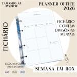 Fichário/Planner Office 2026 - Visão Semanal em BOX