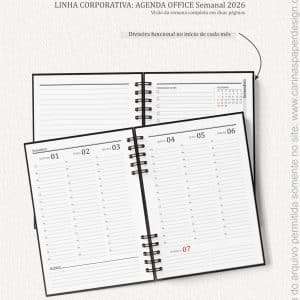 Agenda Office Semanal 2026 - Capas do Mostruário
