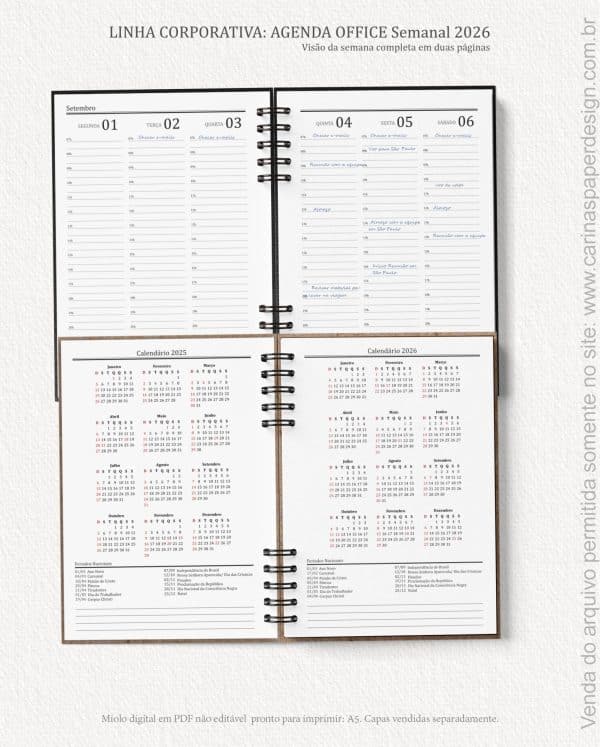 Agenda Office Semanal 2026 - Capas do Mostruário - Imagem 2