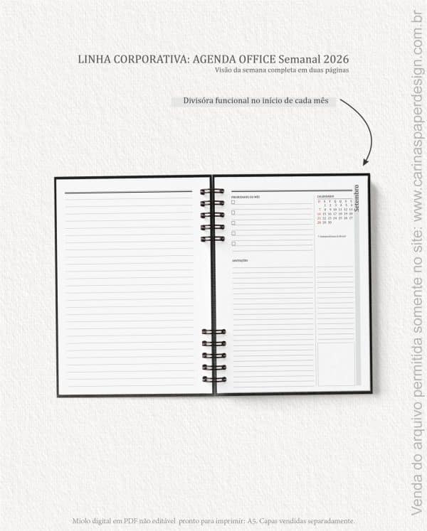 Agenda Office Semanal 2026 - Capas do Mostruário - Imagem 4