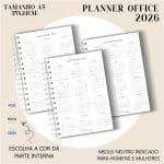 Planner Office 2026 - Visão Semanal em LINHAS - Imagem 5