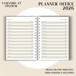 Planner Office 2026 - Visão Semanal em LINHAS - Imagem 8