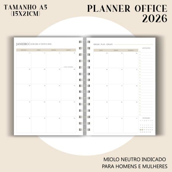Planner Office 2026 - Visão Semanal em LINHAS - Imagem 10